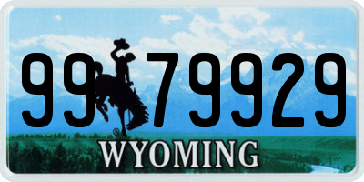 WY license plate 9979929