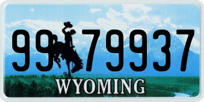 WY license plate 9979937