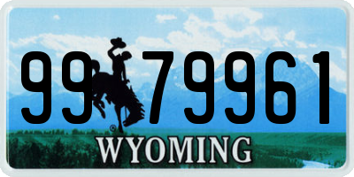 WY license plate 9979961