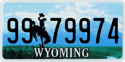 WY license plate 9979974