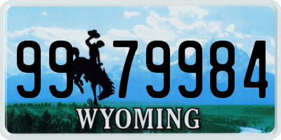 WY license plate 9979984