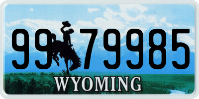 WY license plate 9979985