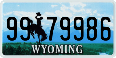 WY license plate 9979986