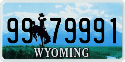 WY license plate 9979991