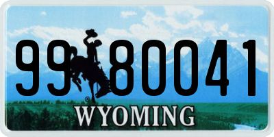 WY license plate 9980041