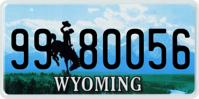 WY license plate 9980056