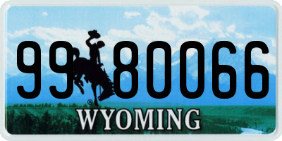 WY license plate 9980066