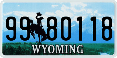 WY license plate 9980118