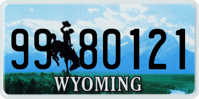 WY license plate 9980121