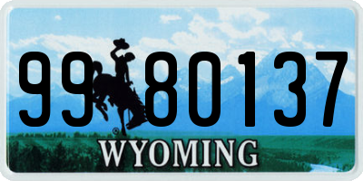 WY license plate 9980137