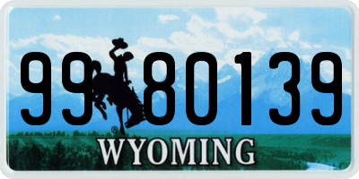 WY license plate 9980139