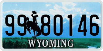 WY license plate 9980146
