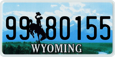 WY license plate 9980155