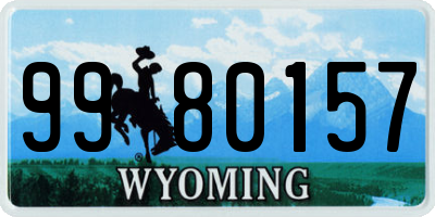 WY license plate 9980157