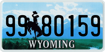 WY license plate 9980159