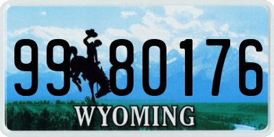 WY license plate 9980176