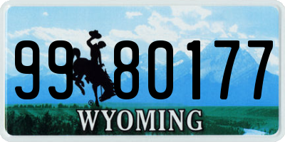 WY license plate 9980177