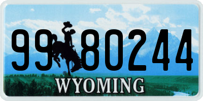WY license plate 9980244