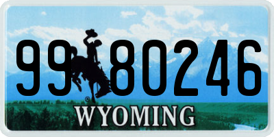 WY license plate 9980246