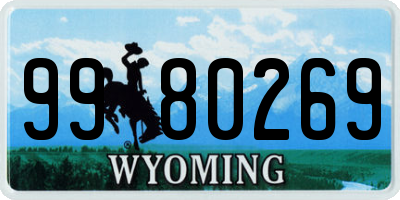 WY license plate 9980269