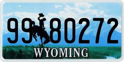 WY license plate 9980272