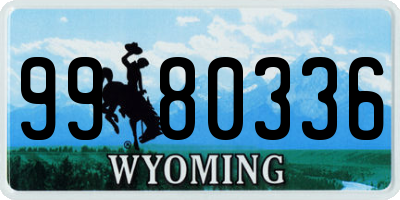 WY license plate 9980336