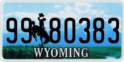 WY license plate 9980383