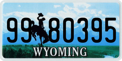 WY license plate 9980395