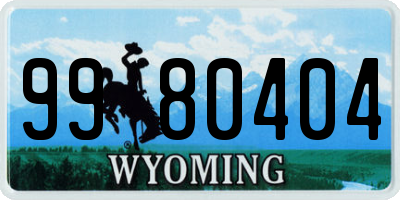 WY license plate 9980404