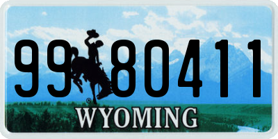 WY license plate 9980411