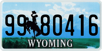WY license plate 9980416