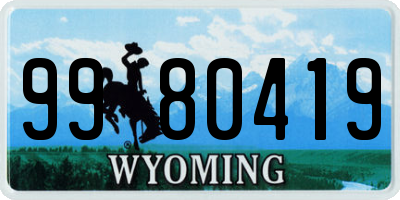 WY license plate 9980419