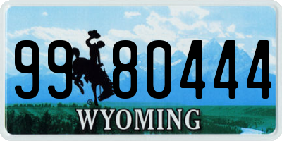 WY license plate 9980444