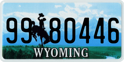WY license plate 9980446