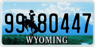 WY license plate 9980447