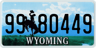 WY license plate 9980449