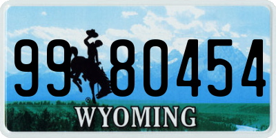 WY license plate 9980454
