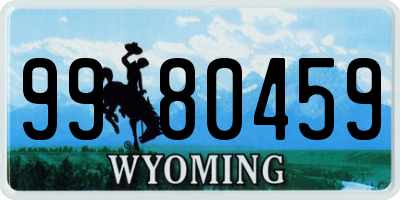 WY license plate 9980459