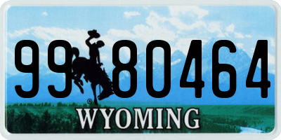 WY license plate 9980464
