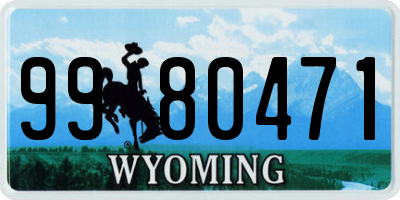 WY license plate 9980471