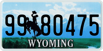 WY license plate 9980475