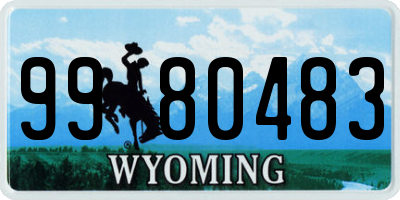 WY license plate 9980483
