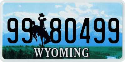 WY license plate 9980499