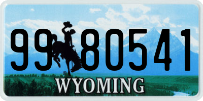 WY license plate 9980541