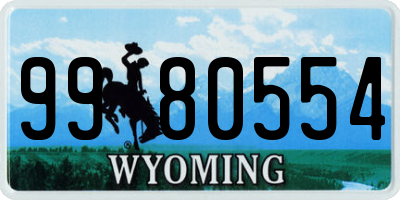 WY license plate 9980554