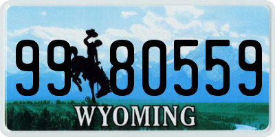 WY license plate 9980559