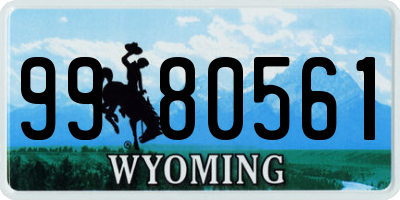 WY license plate 9980561
