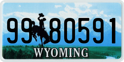 WY license plate 9980591
