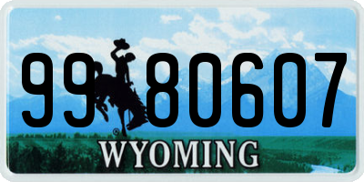 WY license plate 9980607