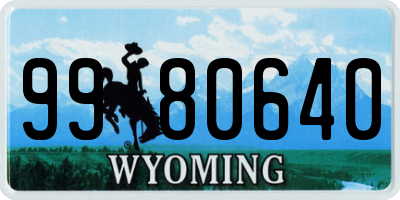 WY license plate 9980640